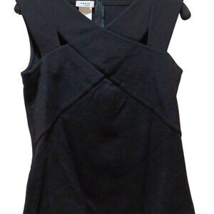 Akris Punto Cutout Top Size 6 Black Sleeveless Zip Back Minimalist Quiet Luxury